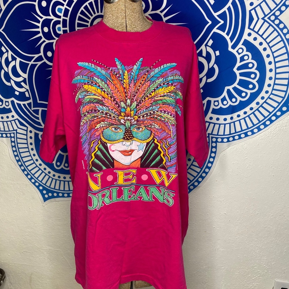 Vintage ScreenPrint Glitter Mardi Gras New Orleans